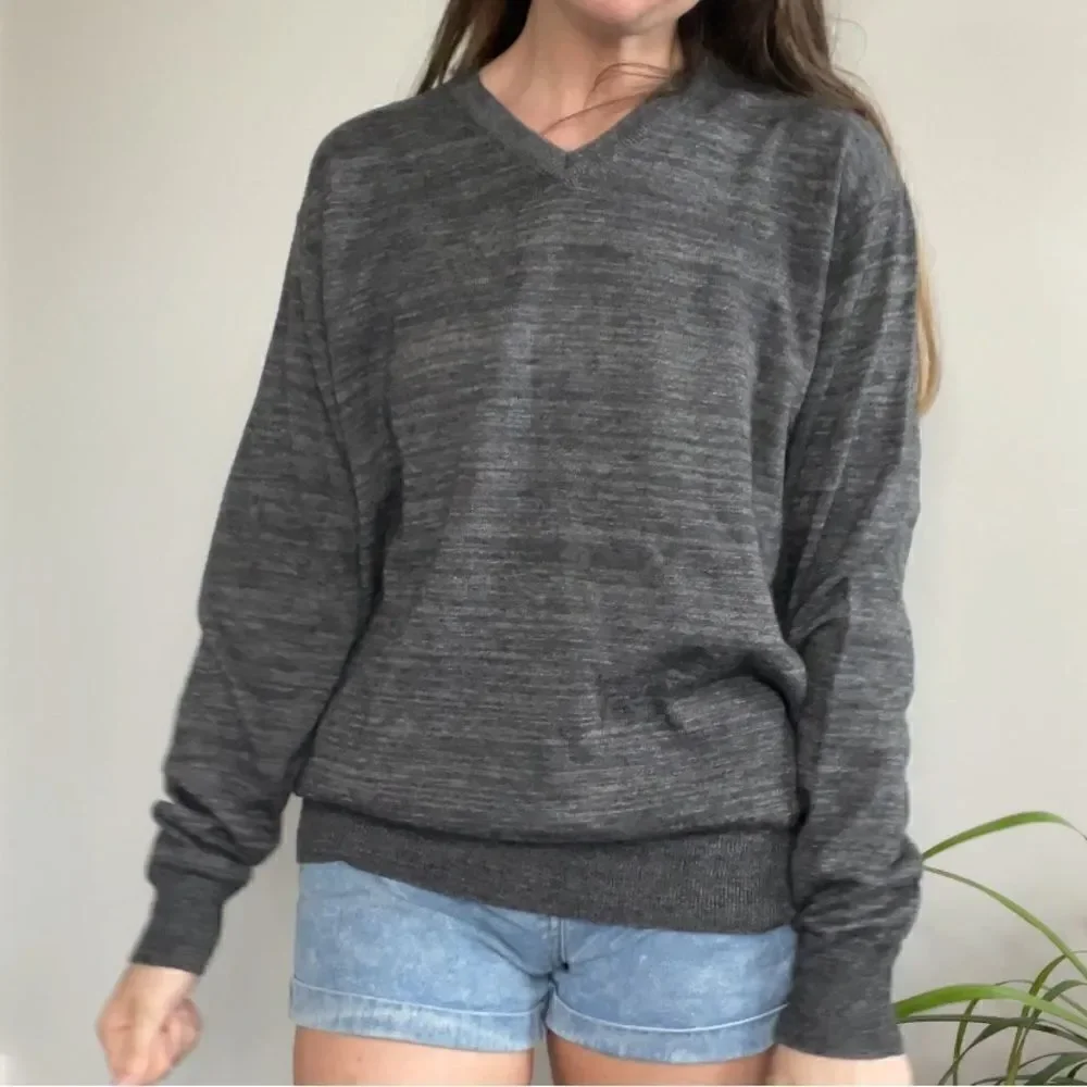 LÍNEA ROSSA SIGNATURE Grey Merino Wool Sweater-L